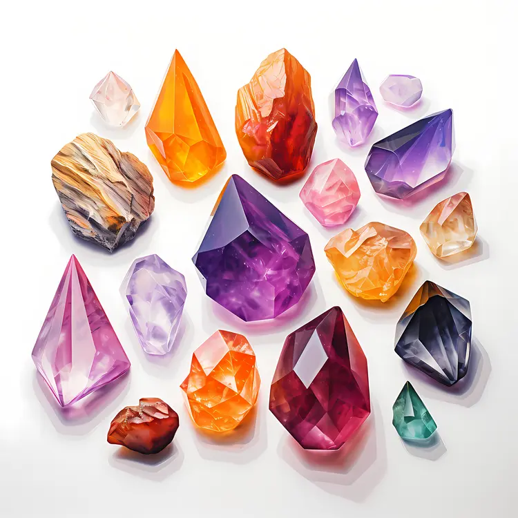 Assorted Gemstones in Various Shapes