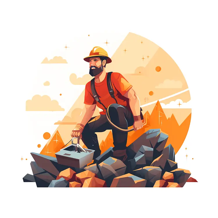 Miner on Rocky Terrain