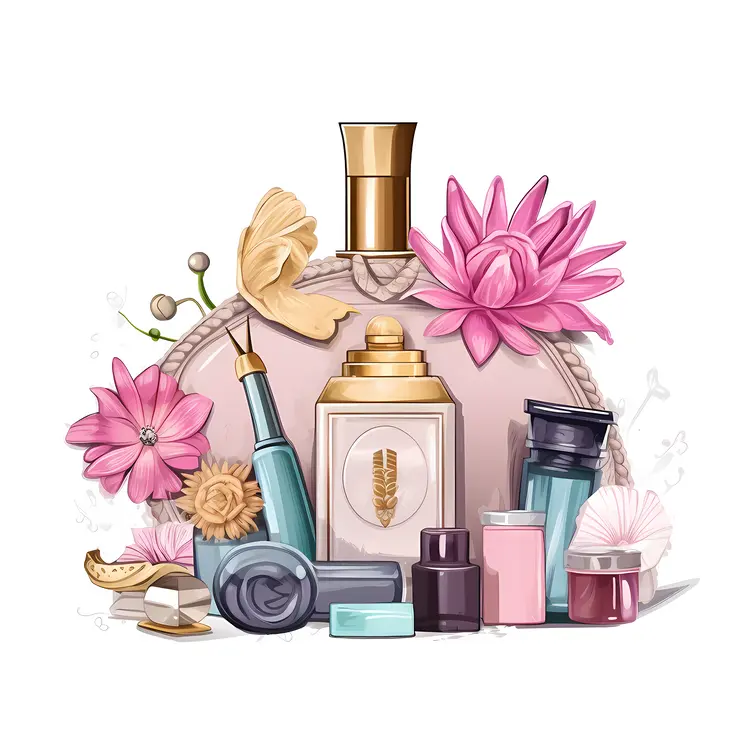 Chic Perfume Bottles with Floral Elements