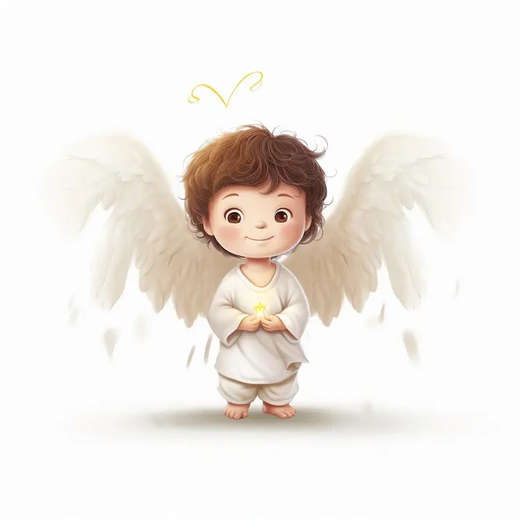 Cute Angel with Wings and Halo
Cute Angel with Wings and Halo