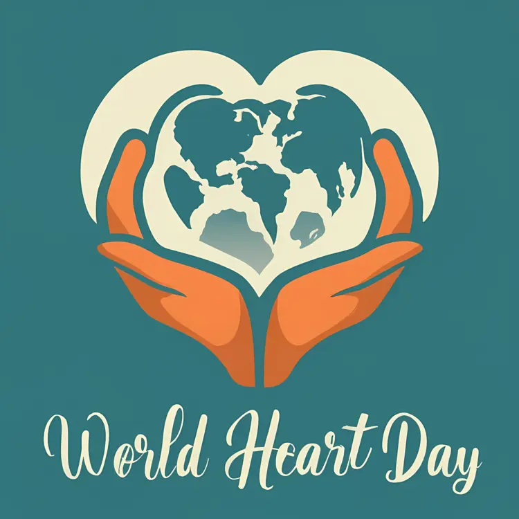 Hands Holding Heart with Earth for World Heart Day