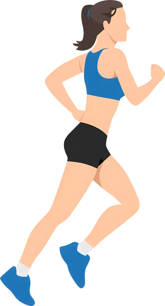 Running Woman in Blue Top