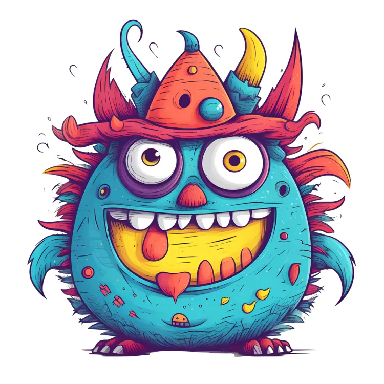 Whimsical Colorful Cartoon Monster