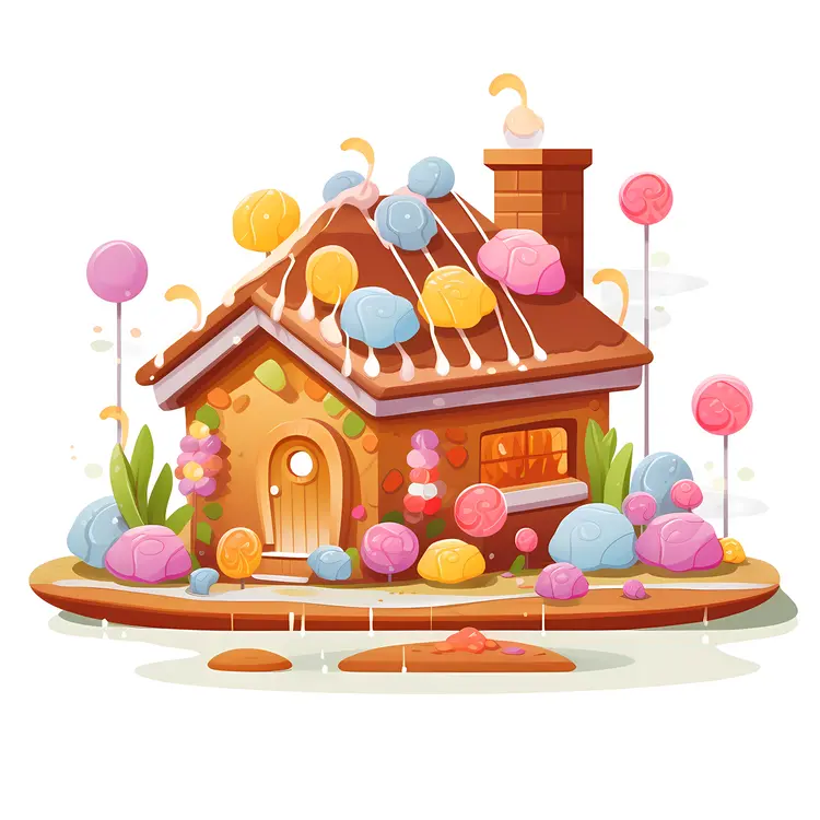 Colorful Gingerbread House for Christmas