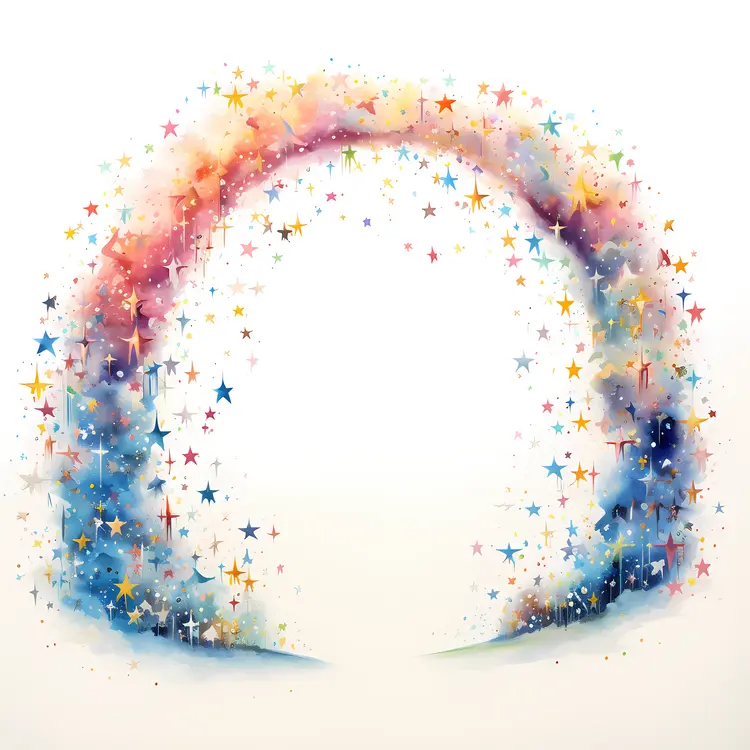 Colorful Stars in a Rainbow Arch