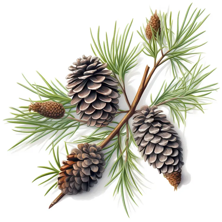 Pine Cones on a Pine Branch