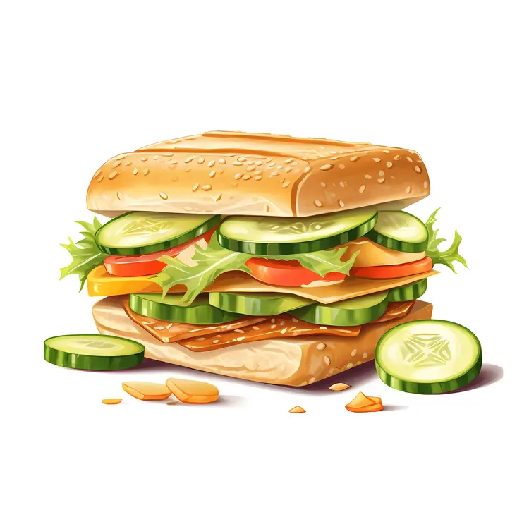 Appetizing Sandwich with Fresh Veggies