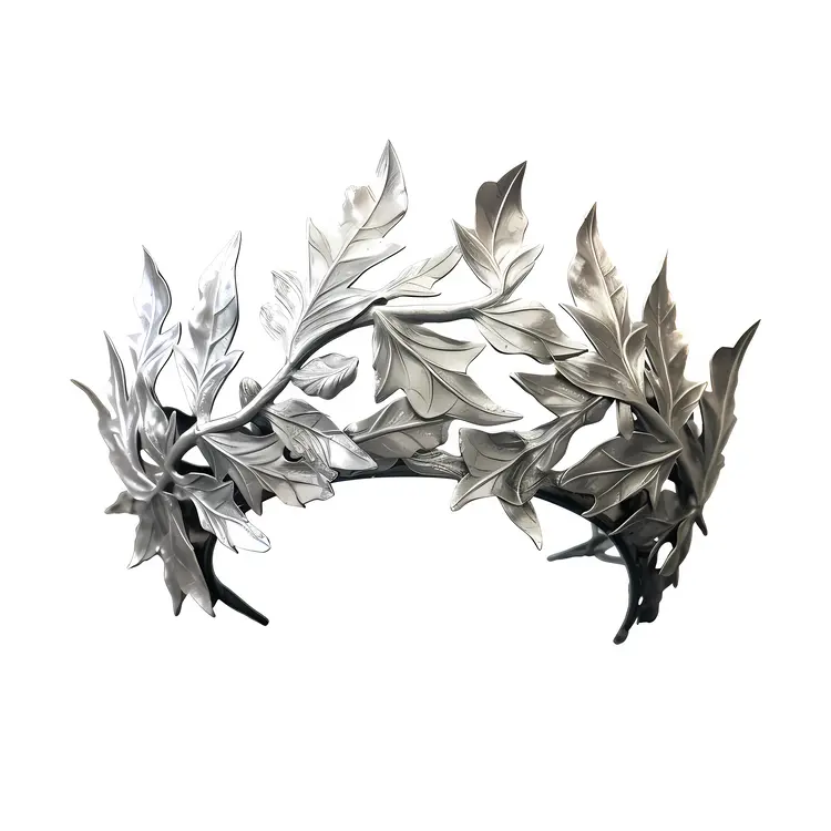 Elegant Silver Leaf Crown