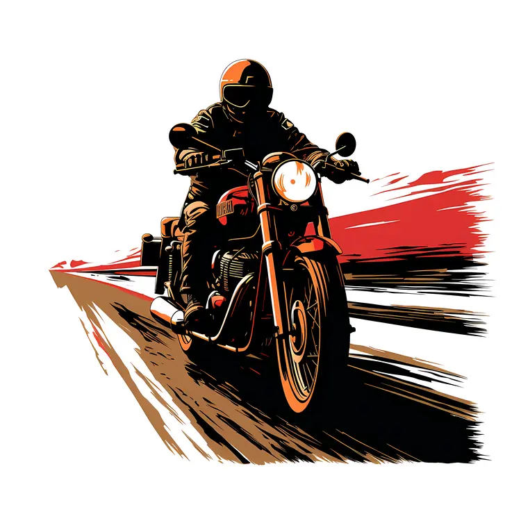 Motorcycle Rider on the Road