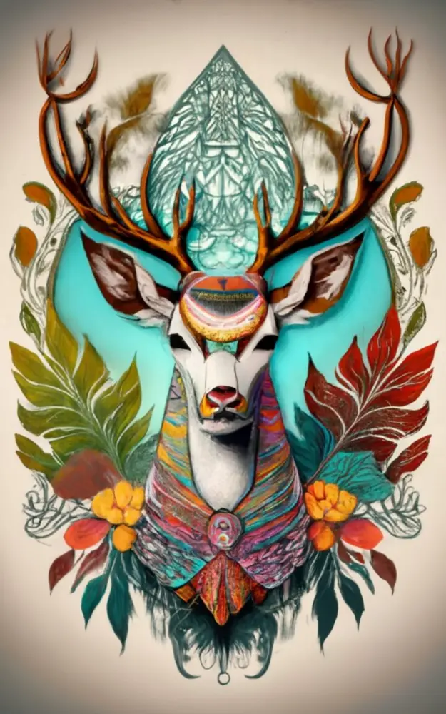 Majestic Deer with Artistic Antlers