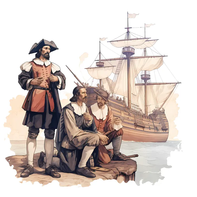Explorers with Ship