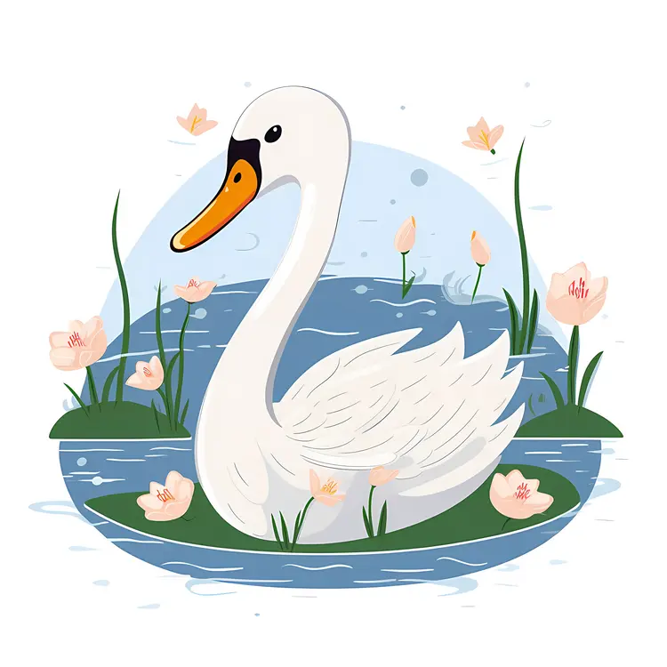 Graceful Swan in a Serene Lake