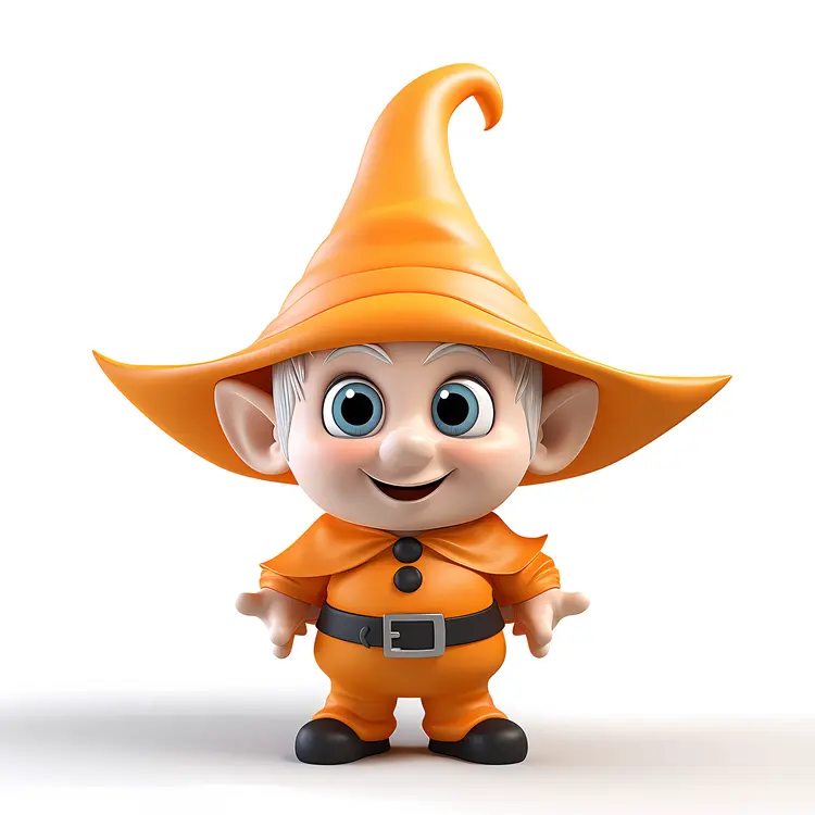 Cute Wizard with Orange Hat