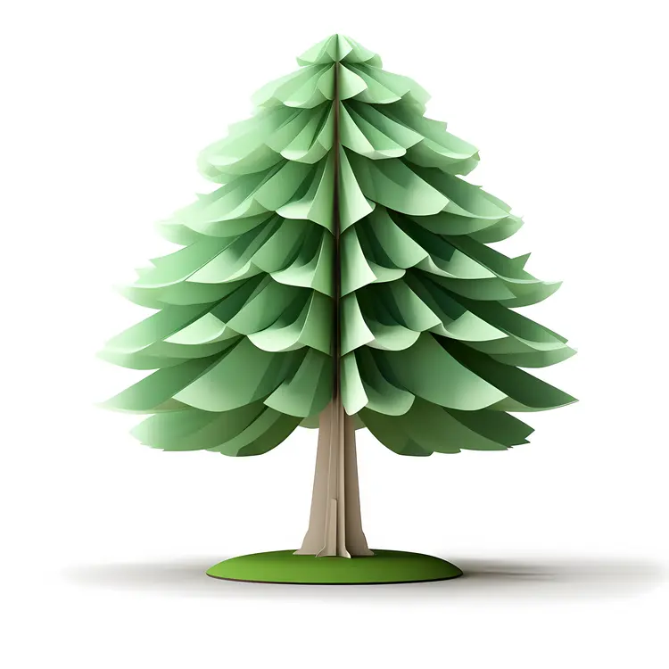 Green Christmas Tree Illustration