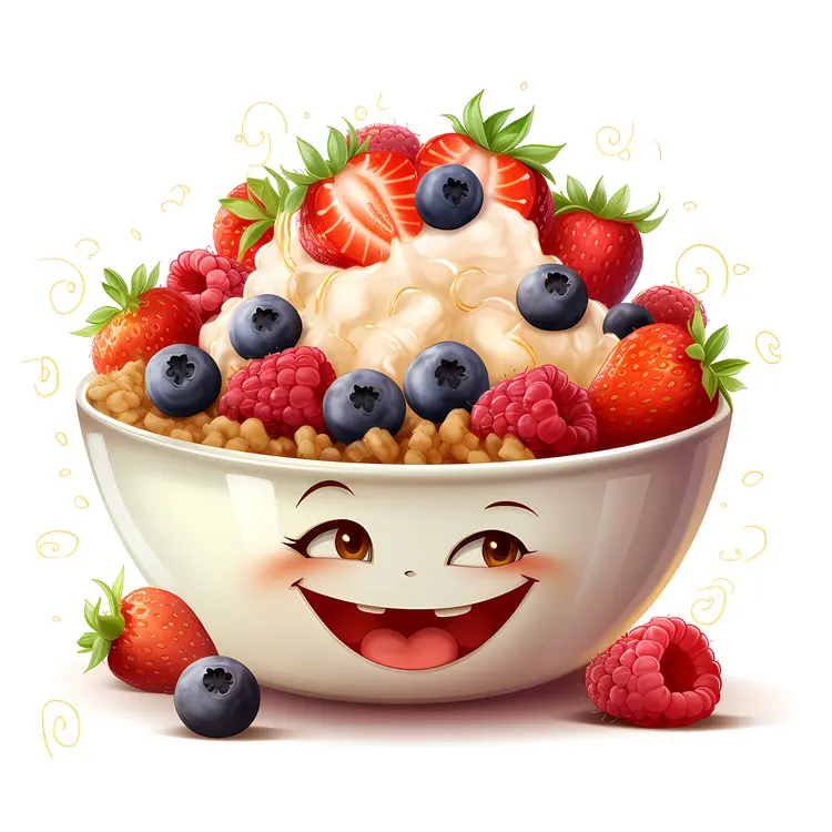Cheerful Cereal Bowl with Berries