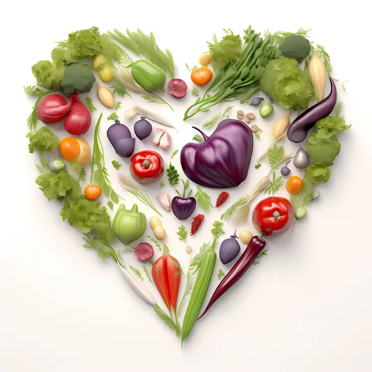 Heart-Shaped Vegetable Arrangement for Healthy Living