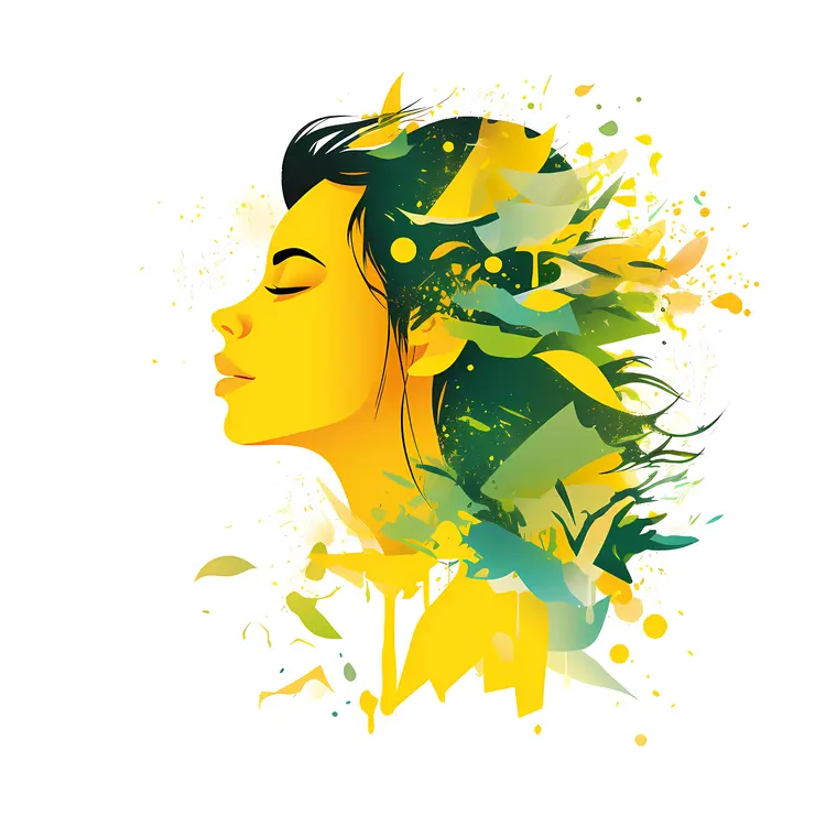 Vibrant Abstract Portrait of a Woman