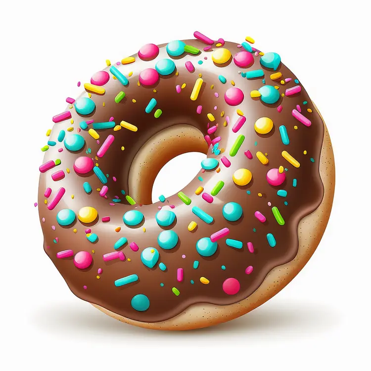 Colorful Chocolate Donut with Sprinkles