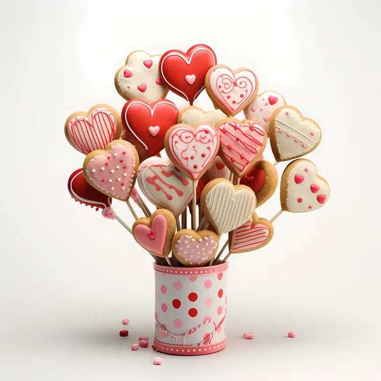 Heart-shaped Cookies Bouquet