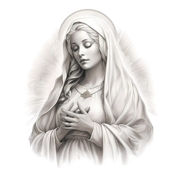 Virgin Mary Religious Icon Illustration