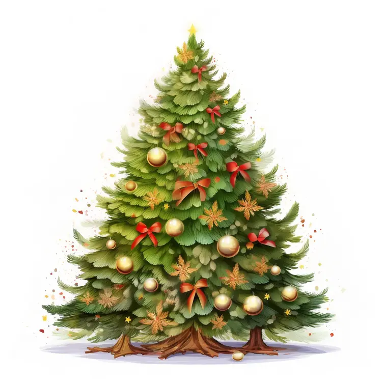 Golden Decorated Christmas Tree