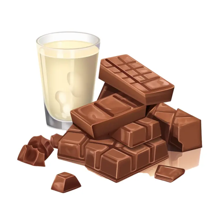 Chocolate Bars with Glass of Milk