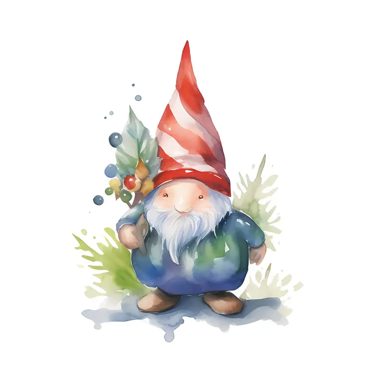 Gnome with Holly and Red Hat