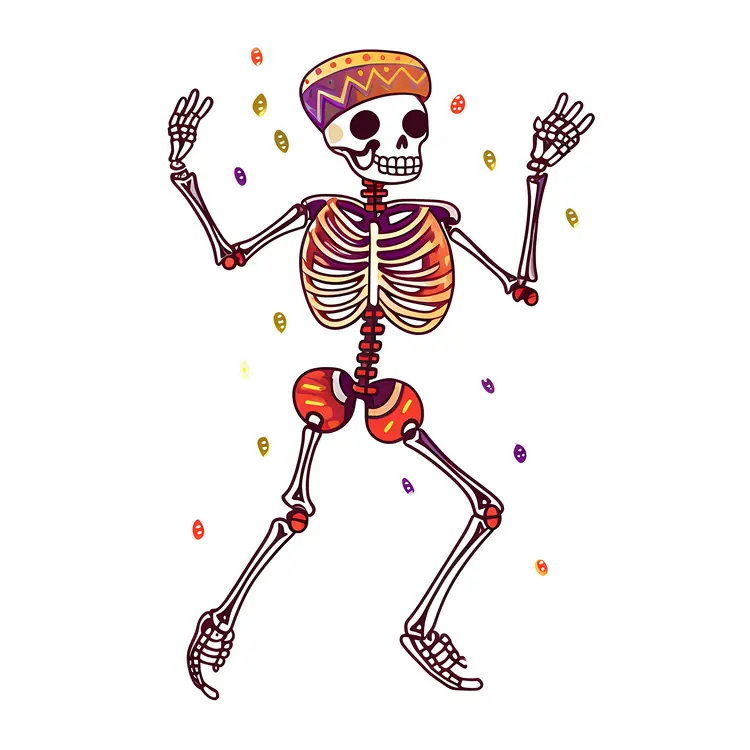 Dancing Skeleton with Sombrero
