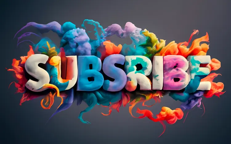 Colorful Subscribe Text with Artistic Background