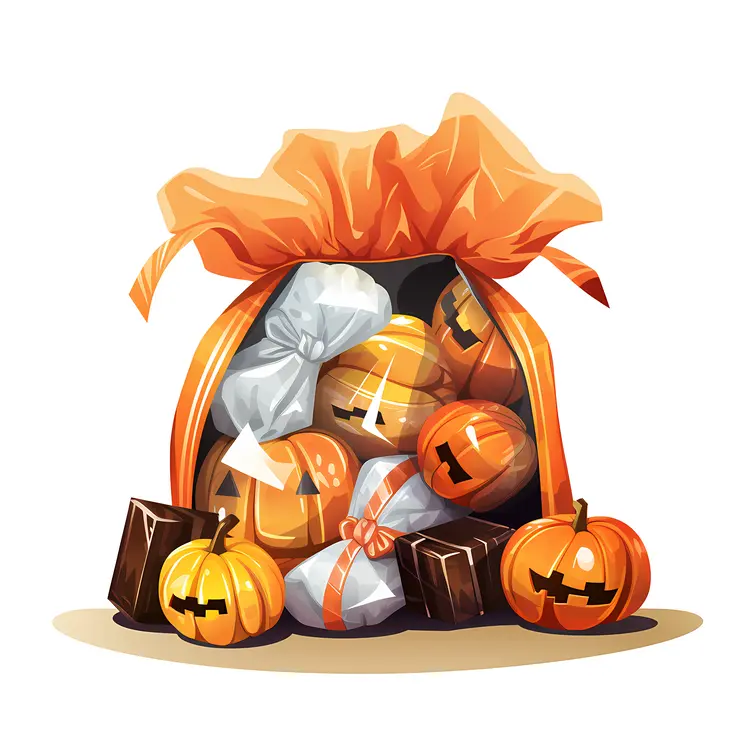 Halloween Candy Sack with Pumpkins