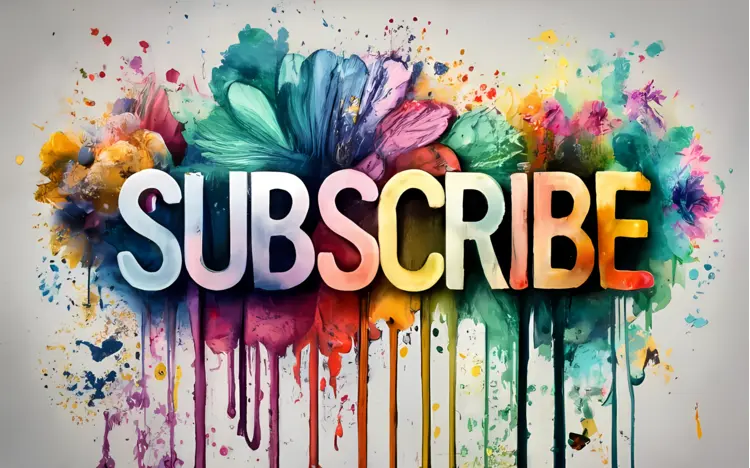 Colorful Subscribe Text with Flowers