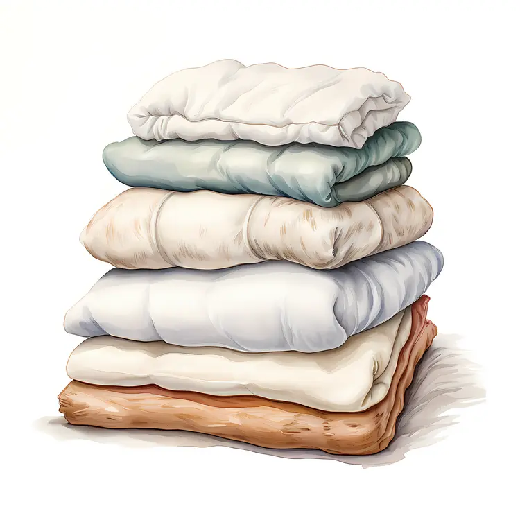Stack of Cozy Blankets in Neutral Tones