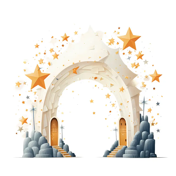 Starry Arch with Doors