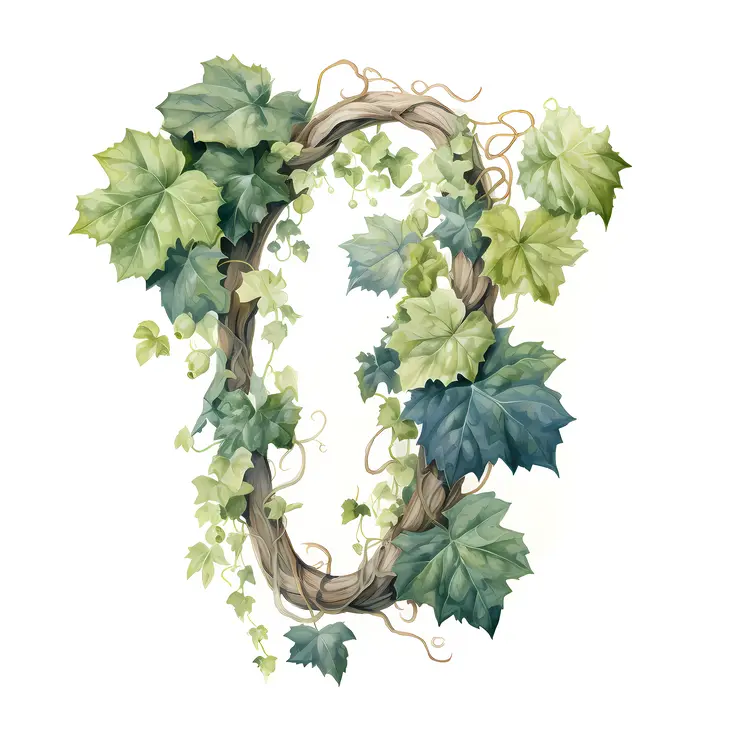 Leafy Vine Letter O