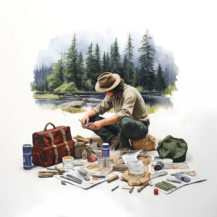Park Ranger Organizing Camping Gear