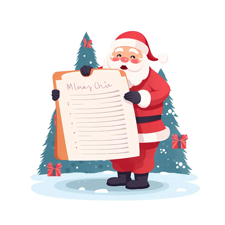 Santa Claus Holding a List
