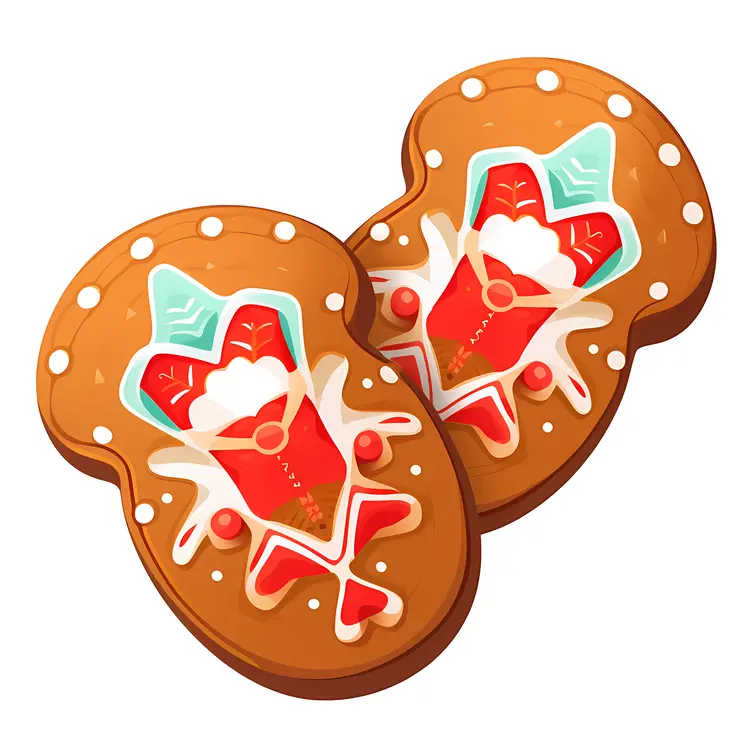 Festive Gingerbread Cookies with Santa Claus Decoration
