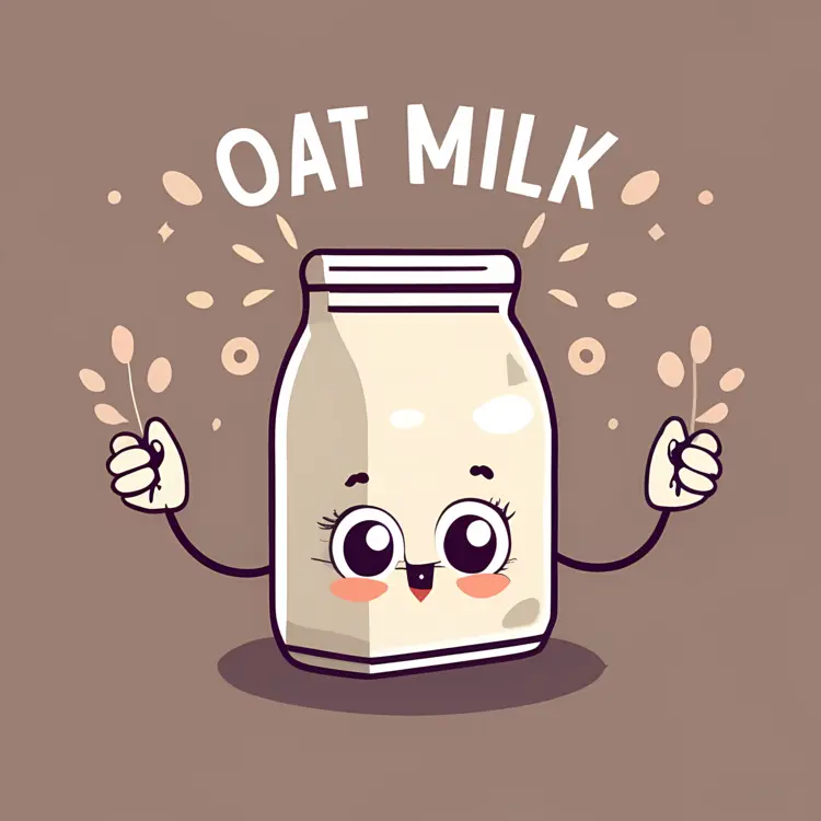 Happy Oat Milk Cartoon with Thumbs Up