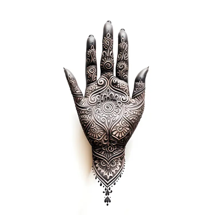 Black and White Decorative Hand Design