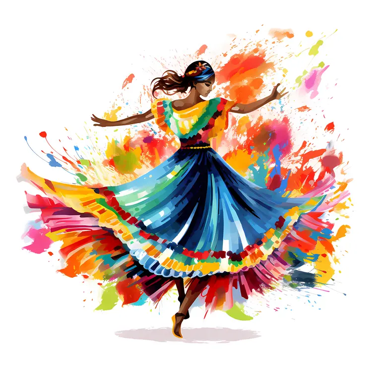 Colorful Traditional Dancer in Festive Costume