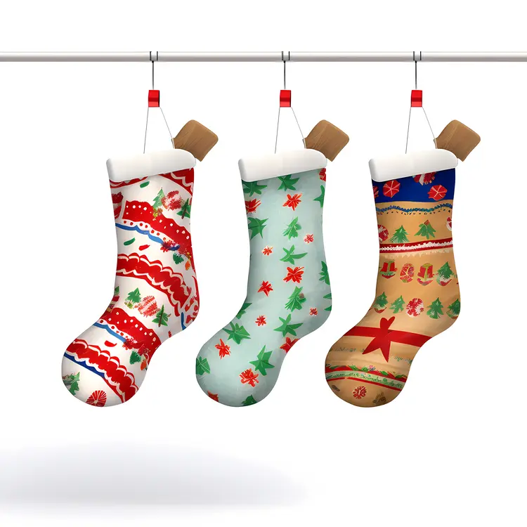 Christmas Stockings with Festive Garland