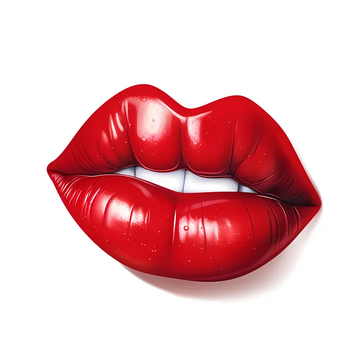 Glossy Red Lips