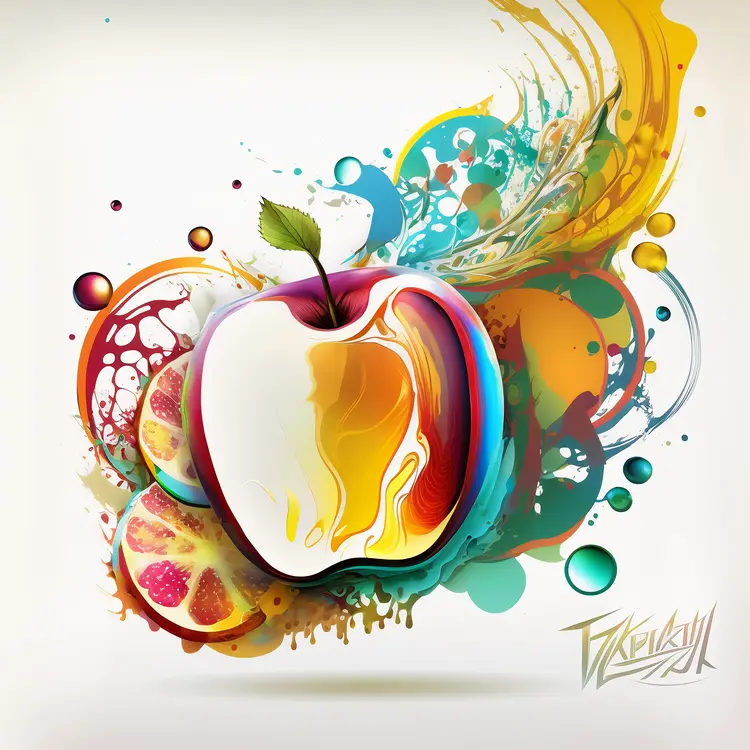 Artistic Colorful Apple