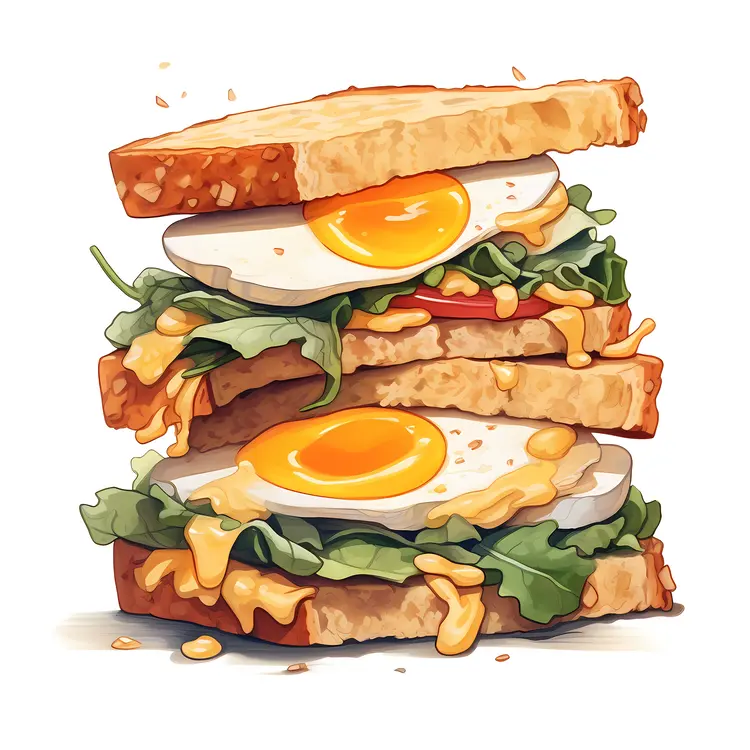 Delicious Sandwich with Egg and Lettuce