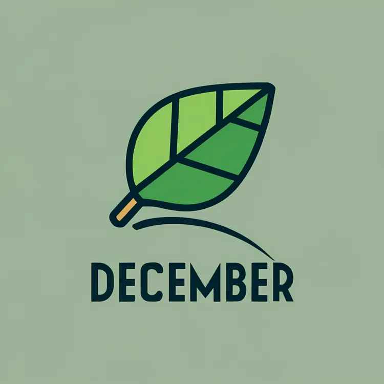 Green Leaf Icon for December