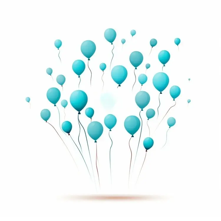 Floating Blue Balloons for Celebration