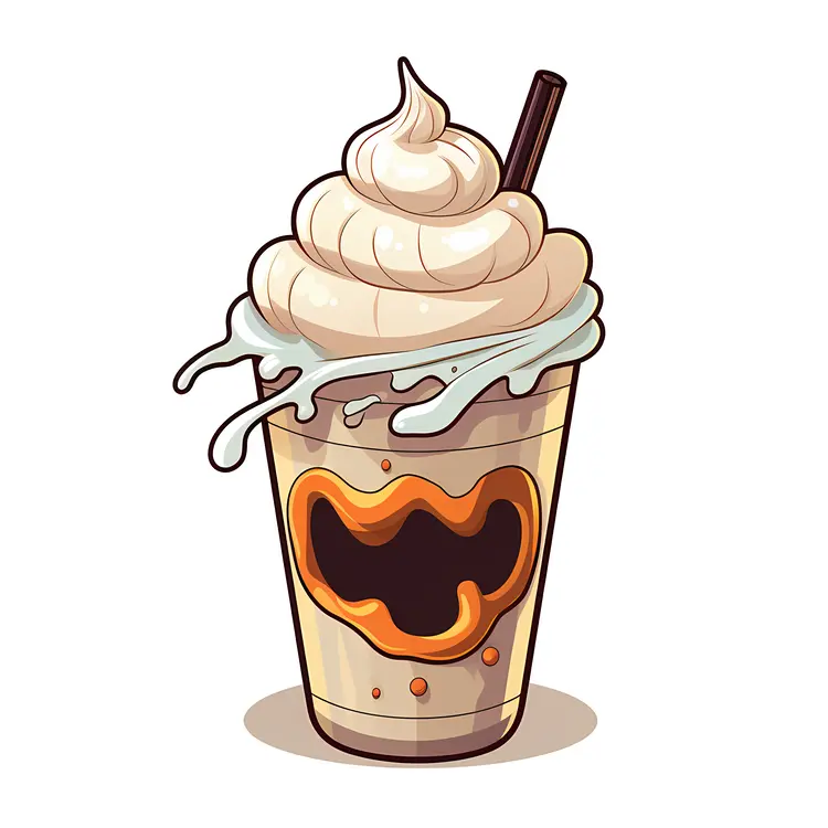 Dripping Halloween Milkshake with Whipped Cream