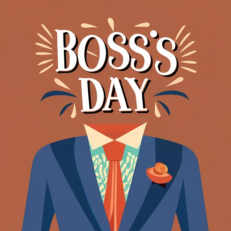 Boss's Day with Suit Illustration