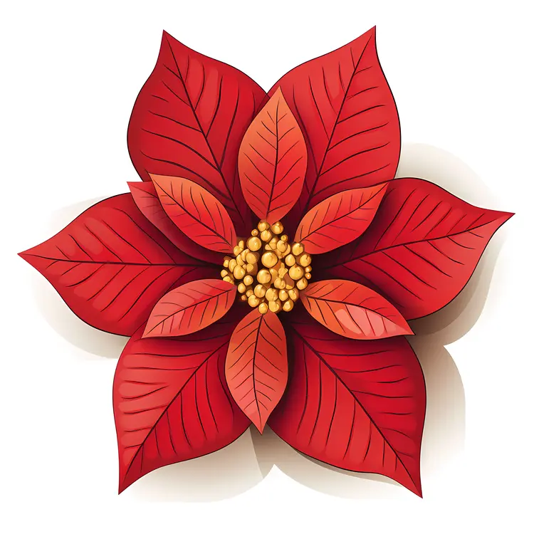 Beautiful Red Poinsettia for Christmas Decoration