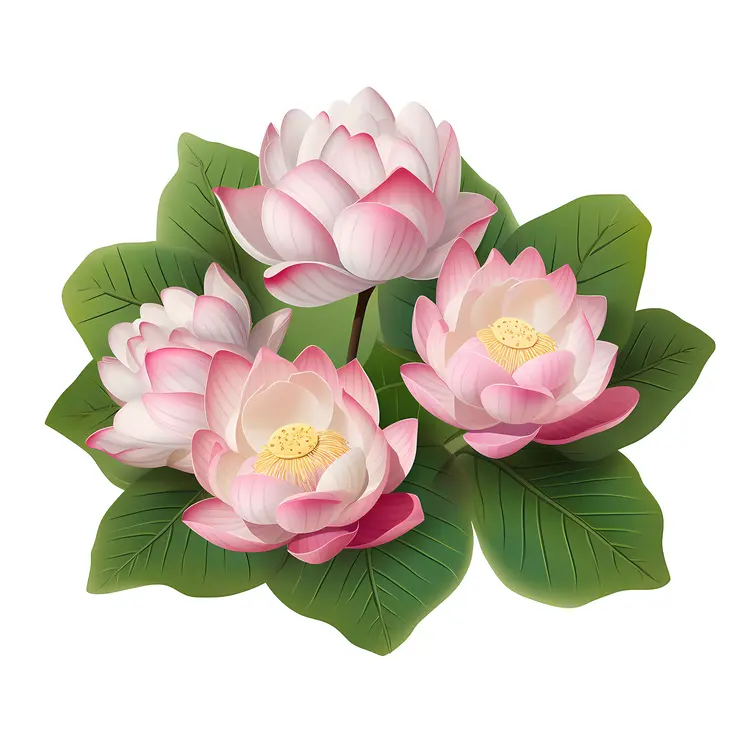 Beautiful Pink Lotus Flowers in Bloom